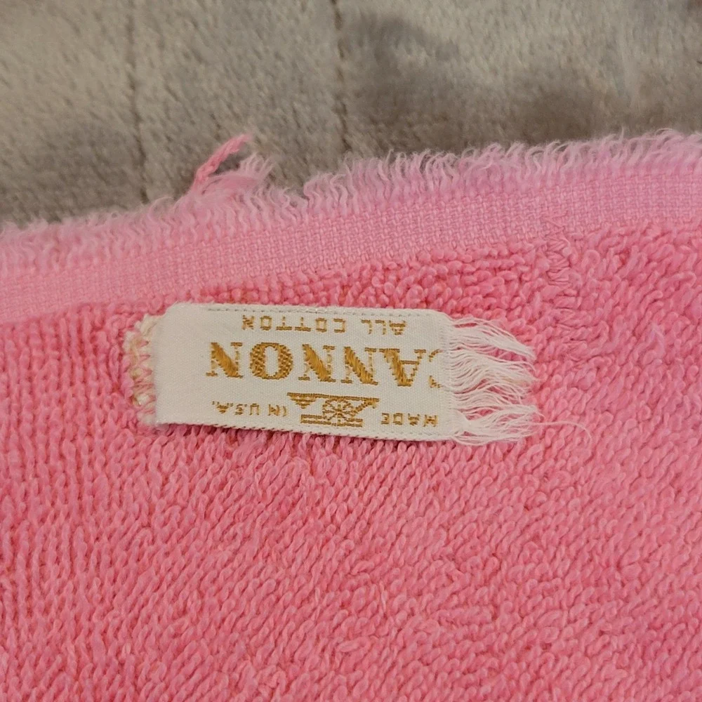 Vintage Cannon Hand Towels Set of 3 Pink Embroidered Owl Butterfly Cat 11x16